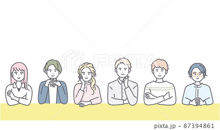 意見交換をする若い男女のイメージイラスト 87394861