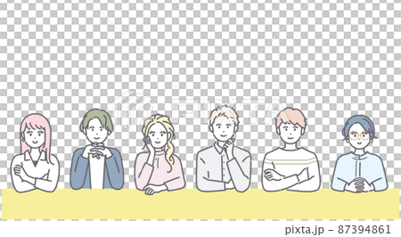 意見交換をする若い男女のイメージイラスト 87394861
