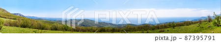 Panorama of the Dimerdzhi mountain, Crimea, Ukraine.  87395791