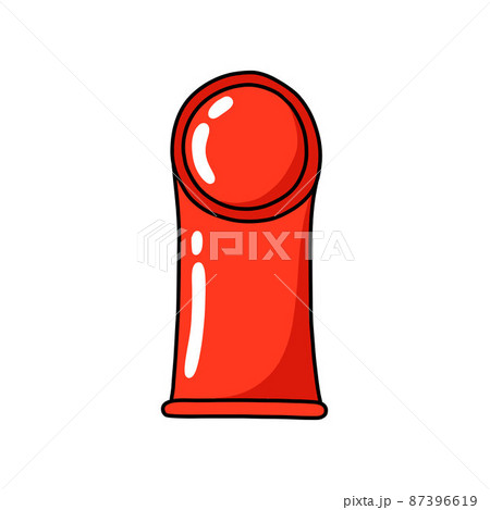 female condom doodle icon, vector color line illustration 87396619