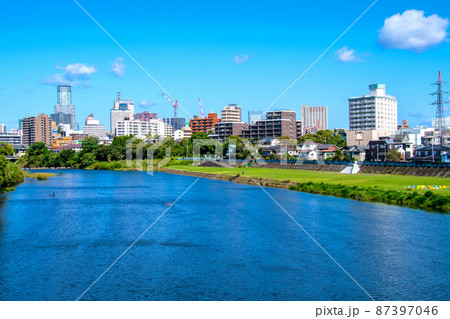 杜の都仙台 初秋 広瀬川 愛宕堰 宮沢橋上流の眺望 杜の都仙台 初秋 広瀬川 愛宕堰 宮沢橋上流の眺望 87397046