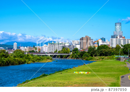 杜の都仙台 初秋 広瀬川 愛宕堰 宮沢橋上流の眺望 杜の都仙台 初秋 広瀬川 愛宕堰 宮沢橋上流の眺望 87397050