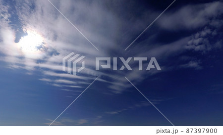 上層雲が神秘的に変化した冬の空・超広角・220212pm・空のみ 87397900