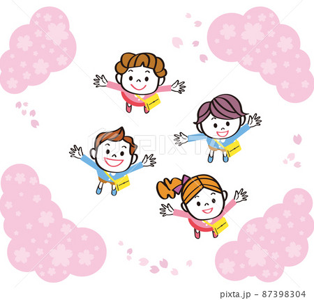 入園　幼稚園児　保育園児　桜 87398304
