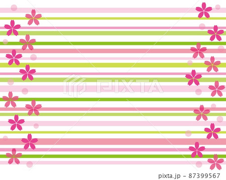 桜 ボーダー模様 桜 ボーダー模様 87399567