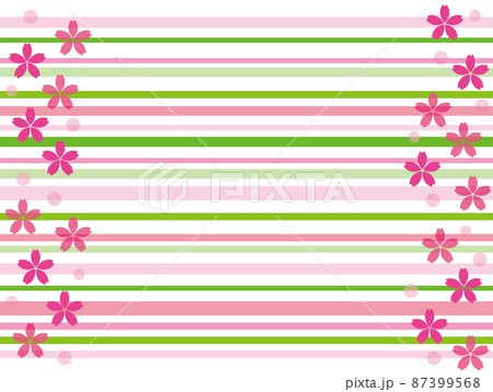 桜 ボーダー模様 桜 ボーダー模様 87399568