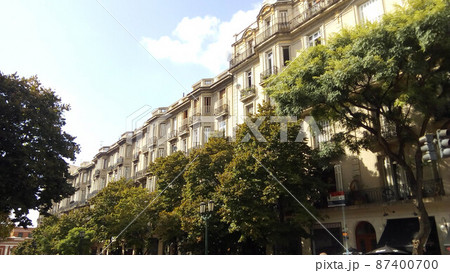 View of Apartment Facades in French Neoclassical style, Buenos Aires, Argentina 87400700