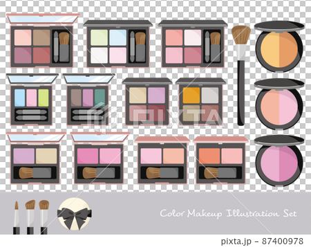 Color variation illustration material set for eye shadow and blush 87400978