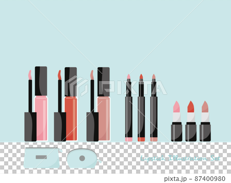 Lip color variation illustration material set 87400980