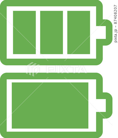 緑の電池残量のアイコン 緑の電池残量のアイコン 87408207