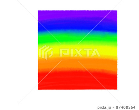 虹（水彩画）、四角形のイラスト素材 [87408564] - PIXTA