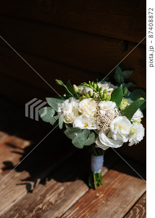 elegant wedding bouquet of fresh natural flowers 87408872