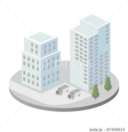 Vector isometric urban architecture single building of the modern 87409624
