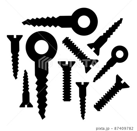 Bolts screws single silhouette construction tool icon for design 87409782
