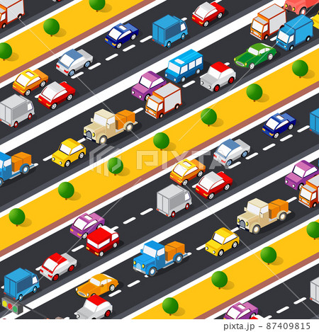 Highway Lifestyle illustration of the city Traffic Vehicles 87409815