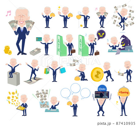 お金や経済に関する壮年男性のセット 87410935