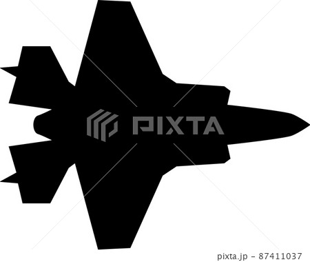 戦闘機のシルエット素材 ベクター 戦闘機のシルエット素材 ベクター 87411037