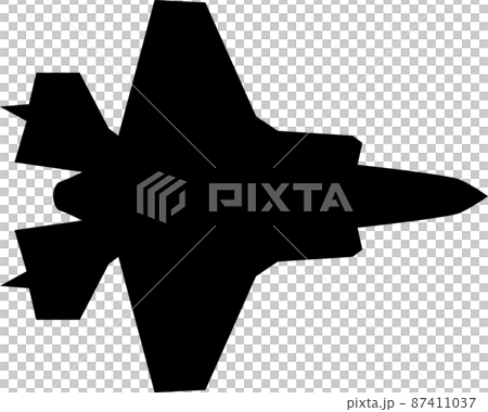 戦闘機のシルエット素材 ベクター 戦闘機のシルエット素材 ベクター 87411037