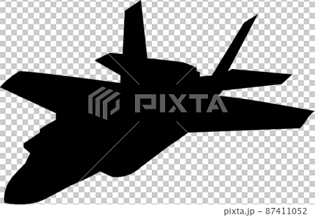 戦闘機のシルエット素材　ベクター 87411052