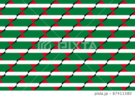 Geometric pattern in the colors of the national flag of Kuwait. The colors of Kuwait. 87411380
