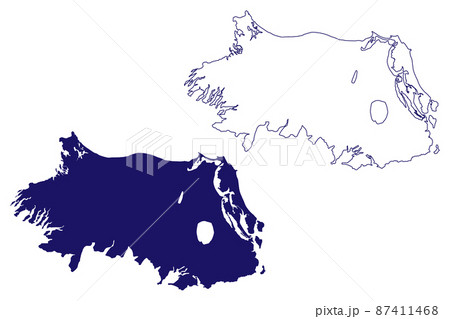 Middle Caicos island (Turks and Caicos Islands, Cenrtal America, Caribbean islands, British Overseas Territory) map vector illustration, scribble sketch map Middle Caicos island (Turks and Caicos Islands, Cenrtal America, Caribbean islands, British Overseas Territory) map vector illustration, scribble sketch map 87411468