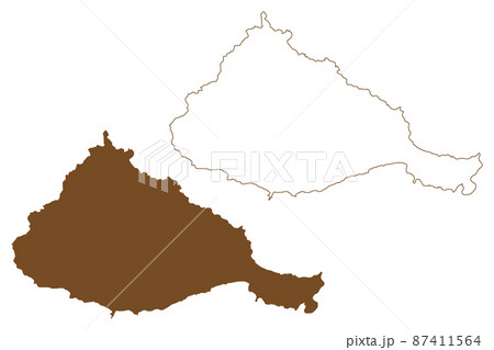 Anafi island (Hellenic Republic, Greece, Greek island) map vector illustration, scribble sketch Anaphe map 87411564