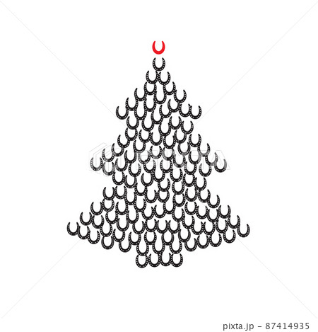 Christmas Tree Shape Made of Extraterrestrial Icons 87414935