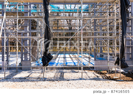 建設工事現場 クサビ式足場 建設工事現場 クサビ式足場 87416505