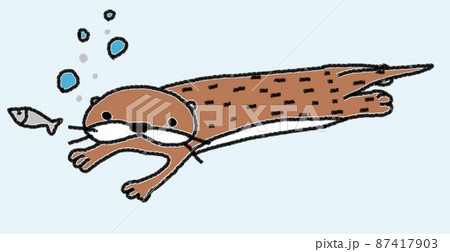 泳ぐカワウソ 泳ぐカワウソ 87417903