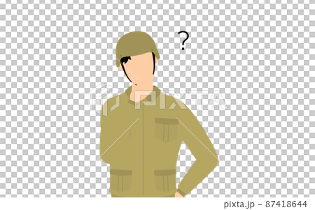 Male soldier poses, have doubts 87418644