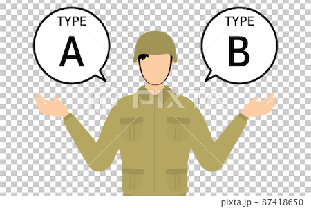 Male soldier poses, recommend A and B 87418650