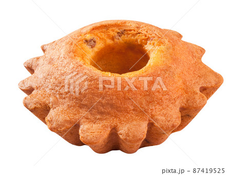 Mini bundt cake with raisins isolated on white background 87419525