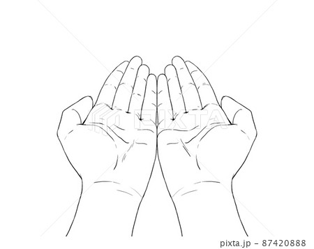 差し出す両手 モノクロのイラスト素材 8748 差し出す両手 モノクロのイラスト素材 8748