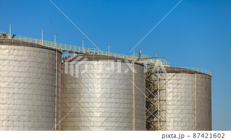 Silo in morning harbour. Silo in morning harbour. 87421602