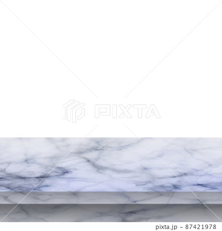Realistic blue marble stone table top, background for presentation - Vector 87421978