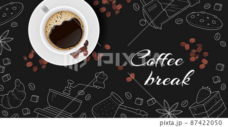 Coffee Break Stylish Coffee Dark Background のイラスト素材