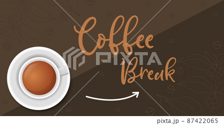 Coffee break, stylish coffee dark background - Vector 87422065