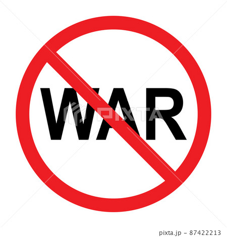Red sign NO WAR on white background - Vector 87422213