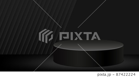 Dark black panoramic abstract pedestal background - Vector Dark black panoramic abstract pedestal background - Vector 87422224