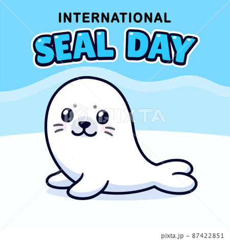 International Seal Day cartoon illustration. 87422851
