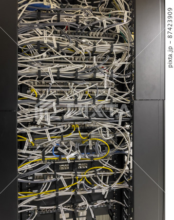 multiple server rack cables, cloud storage, indicators of different colors, lan multiple server rack cables, cloud storage, indicators of different colors, lan 87423909