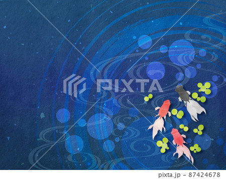 泳ぐ金魚　背景素材 87424678