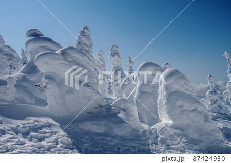 山形蔵王　地蔵岳の樹氷・スノーモンスター 87424930