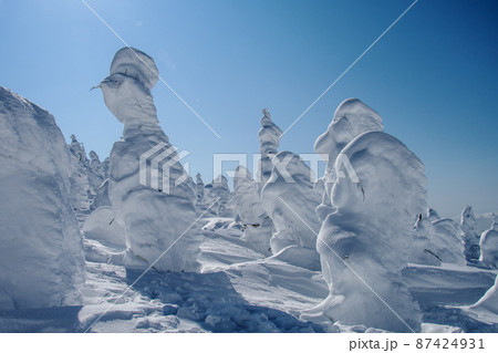 山形蔵王 地蔵岳の樹氷・スノーモンスター 山形蔵王 地蔵岳の樹氷・スノーモンスター 87424931
