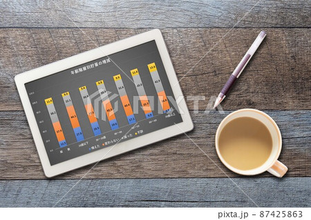 年齢階層別貯蓄の増減グラフ(タブレット コーヒー ペン) 年齢階層別貯蓄の増減グラフ(タブレット コーヒー ペン) 87425863