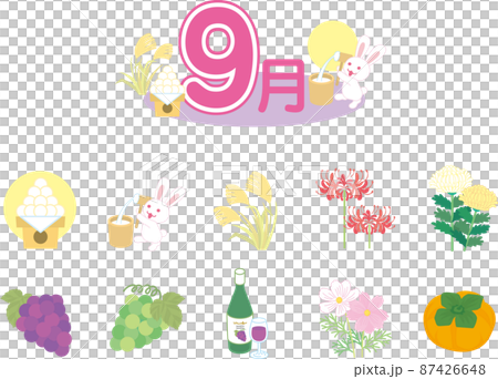 9月のイラストセット 87426648