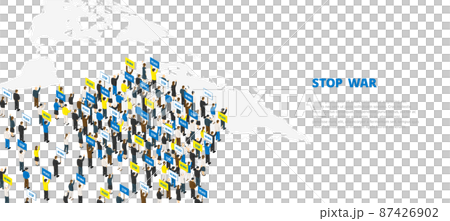 Image of people all over the world who appeal against war 87426902