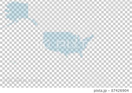 以美國為中心的藍點地圖。大碼。 87426904