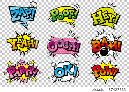 American comic style speech bubble material 87427583