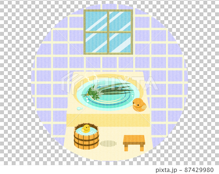 鳶尾花浴插圖（帶紋理） 87429980